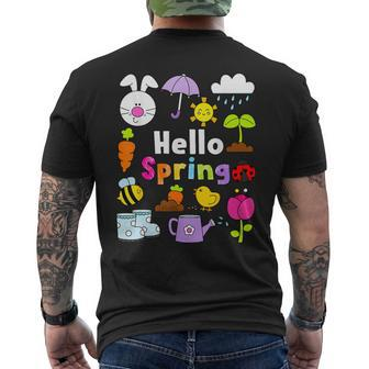 Hello Spring And Easter Day 2024 Bunny Hello Spring Toddler Men's T-shirt Back Print - Seseable