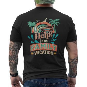 Help Me Im On A Family Vacation Summer Holiday Vintage Men's T-shirt Back Print - Monsterry AU