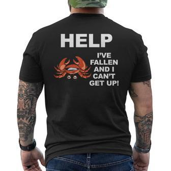 Help I've Fallen And I Can't Get Up Upside Down Crab Men's T-shirt Back Print - Monsterry CA