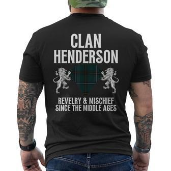 Henderson Clan Scottish Name Coat Of Arms Tartan Family Men's T-shirt Back Print - Seseable