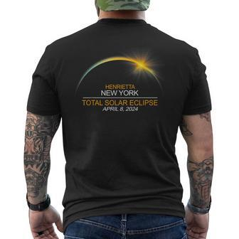 Henrietta New York Total Solar Eclipse 2024 Men's T-shirt Back Print | Mazezy