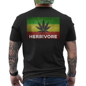 Herbivore Pun Marijuana Weed Cannabis Leaf Jamaican Men's T-shirt Back Print - Monsterry CA