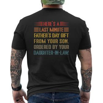 Here's A Last Minute Father's Day From Your Son Mens Back Print T-shirt | Mazezy