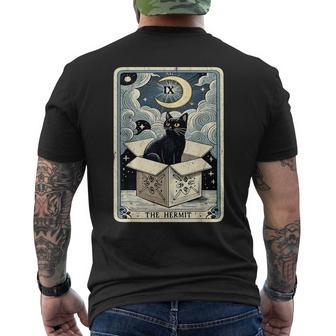The Hermit Tarot Card Cat In Box Mystic Cat Men's T-shirt Back Print - Seseable