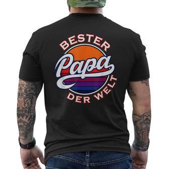 Herren Bester Papa Der Welt 1Atertag -Atertagsgeschenk T-Shirt mit Rückendruck - Geschenkecke