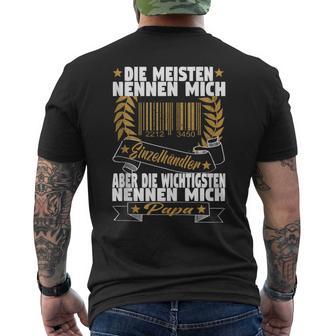 Herren Die Meisten Einzelhändler Die Wichtigsten Papaerkäufer T-Shirt mit Rückendruck - Geschenkecke