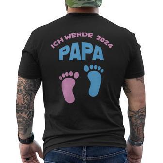 Herren Ich Werde Papa 2024 Werdenderater T-Shirt mit Rückendruck - Geschenkecke