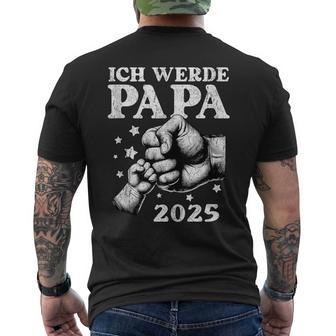 Herren Ich Werde Papa 2025 Baby Ankündigung Papa 2025 T-Shirt mit Rückendruck - Geschenkecke