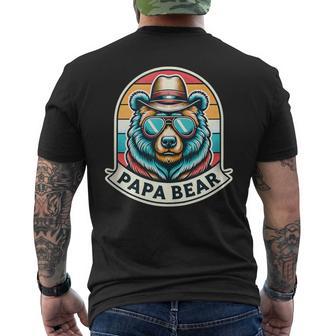 Herren Papa Bär Papa Bär Spruch Lustig T-Shirt mit Rückendruck - Geschenkecke