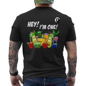 Hey I'm One Birthday Boy Fruit Birthday Hey Bear Men's T-shirt Back Print - Seseable