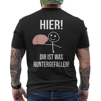 Hier Dir Ist Was Untergefen  Black T-Shirt mit Rückendruck - Seseable