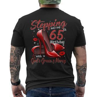 High Heels Stepping Into My 65Th Birthday 65 And Fabulous Men's T-shirt Back Print - Monsterry DE