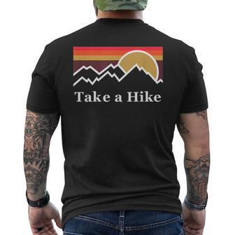 Take A Hike Sunset Graphik Sunrise Hiking Outdoor Men's T-shirt Back Print - Monsterry AU