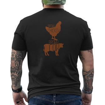 Hilarious Brown Chicken Brown Cow Mens Back Print T-shirt - Thegiftio UK