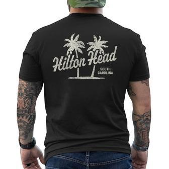 Hilton Head Island South Carolina Vintage 70S Palm Trees Gra Men's T-shirt Back Print - Monsterry AU