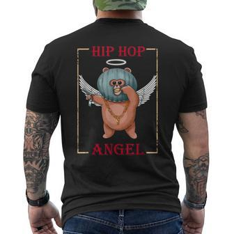 Hip Hop Angel Teddy Cute Gangster Bear Men's T-shirt Back Print - Monsterry UK