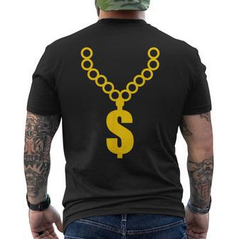 Hip Hop Gold Chain Rap Gangsta Dollar Necklace Money Bling Men's T-shirt Back Print - Monsterry