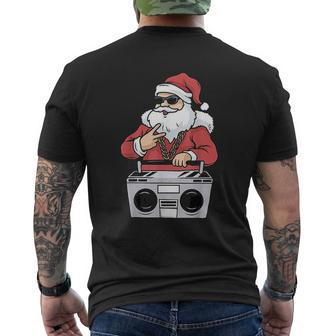 Hip Hop Santa Claus Christmas Mens Back Print T-shirt - Seseable