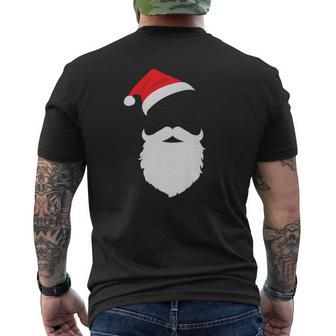 Hipster Santa Face With Hat Beard Glasses Christmas Mens Back Print T-shirt - Seseable