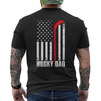 Hockey Dad Usa American Flag Fathers Day 4Th Of July Men's T-shirt Back Print - Thegiftio UK