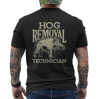 Hog Removal Technician Boar Hunting Vintage Pig Mens Back Print T-shirt - Thegiftio UK