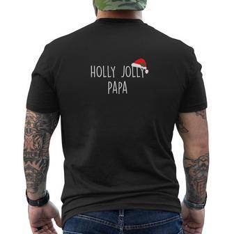Holly Jolly Papa Shirt Cute Holiday Christmas Mens Back Print T-shirt - Seseable