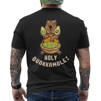Holy Quokkamole Quokka Avocado Guacamole Men's T-shirt Back Print - Monsterry