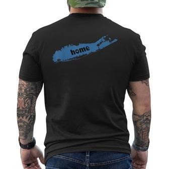 Home Long Island Map Love Men's T-shirt Back Print - Monsterry CA