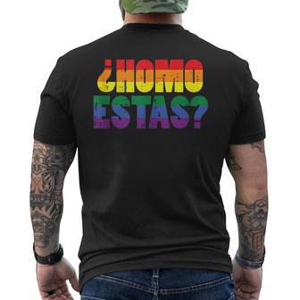 Homo Estas Spanish Mexican Gay Pride Ally Lgbtq Month Men's T-shirt Back Print - Monsterry