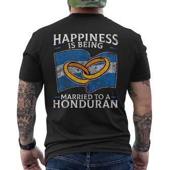 Honduran Marriage Honduras Married Heritage Flag Culture Men's T-shirt Back Print - Monsterry