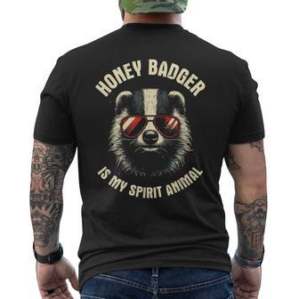 Honey Badger Is My Spirit Animal Favorite Animal Men's T-shirt Back Print - Monsterry