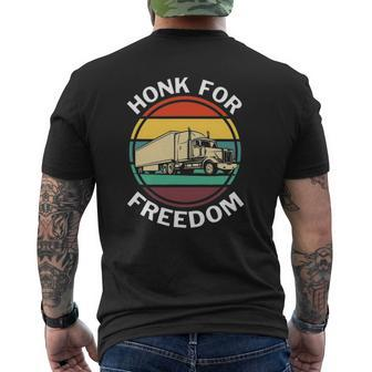 Honk For Freedom Support Truck Drivers Mens Back Print T-shirt | Mazezy