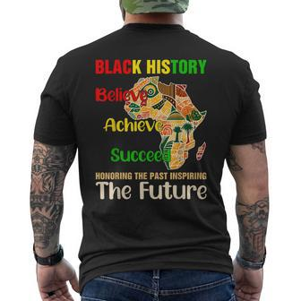 Honoring Past Inspiring Future Black History Month Retro Men's T-shirt Back Print - Thegiftio UK