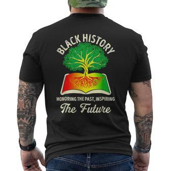 Honoring Past Inspiring Future Black History Month Teacher Men's T-shirt Back Print - Monsterry UK