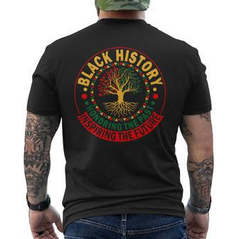 Honoring The Past Inspiring The Future Black History Tree Men's T-shirt Back Print - Thegiftio UK
