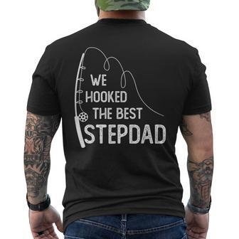 We Hooked The Best Stepdad Fishing Fathers Day Men's T-shirt Back Print - Monsterry CA