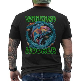 Weekend Hooker Colorful Fish Father Day Love Fishing Men's T-shirt Back Print - Seseable