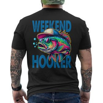Weekend Hookers Fishing Sarcastic Summer Fathers Day Men's T-shirt Back Print - Thegiftio UK