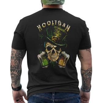 Hooligan Skull Beer Irish Men's T-shirt Back Print - Monsterry