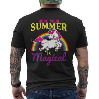Hope Your Summer Is Magical Last Day Of School Unicorn Men's T-shirt Back Print - Monsterry CA