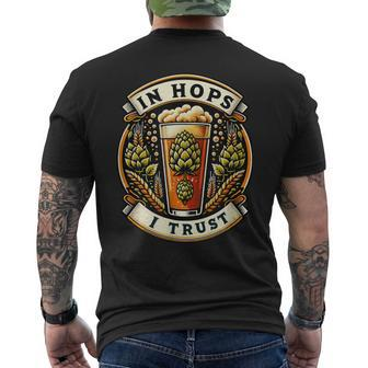 In Hops I Trust Retro Vintage-Style Beer Connoisseur Men's T-shirt Back Print - Monsterry CA