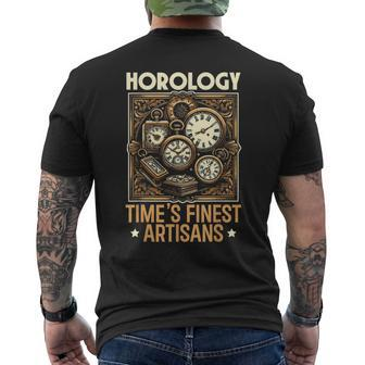 Horology Watch Collector Clock Lover Watchmaker Horologist Men's T-shirt Back Print - Monsterry CA