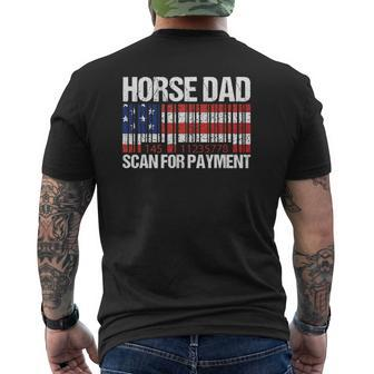 Horse Dad Scan For Payment Father's Day Mens Back Print T-shirt | Mazezy