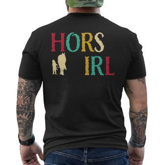 Horse Girl Cute Colorful Retro Horseback Riding Men's T-shirt Back Print | Mazezy UK