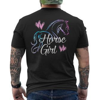 Horse Girl Equestrian Ridern Tween Kid Women Horse Lover Men's T-shirt Back Print | Mazezy
