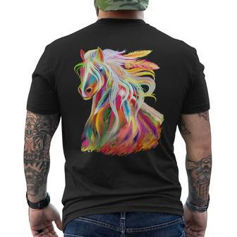 Horse Head Watercolor Equestrian Men's T-shirt Back Print | Mazezy DE