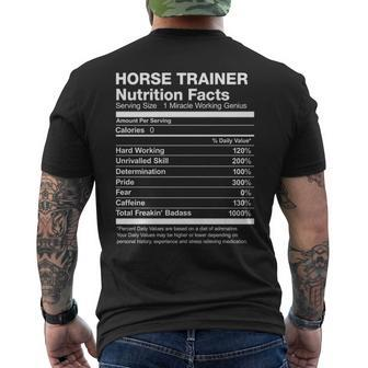Horse Trainer Nutrition Facts List Men's T-shirt Back Print | Mazezy