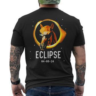 Horse Wearing Solar Eclipse Glasses Total Solar Eclipse 2024 Men's T-shirt Back Print - Monsterry
