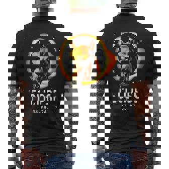 Horse Wearing Solar Eclipse Glasses Total Solar Eclipse 2024 Men's T-shirt Back Print - Monsterry