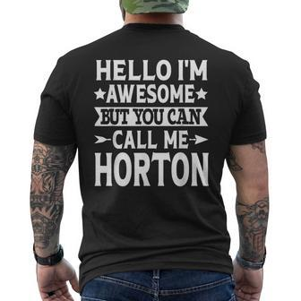 Horton Surname Call Me Horton Team Family Last Name Horton Men's T-shirt Back Print - Seseable